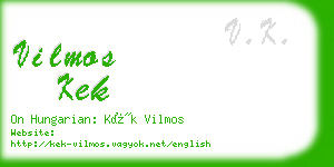 vilmos kek business card